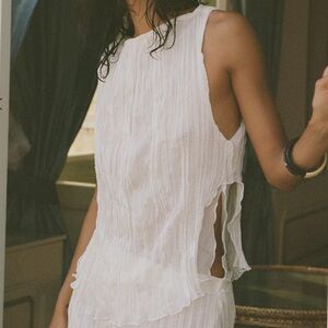 With Jean White Sleeveless Top